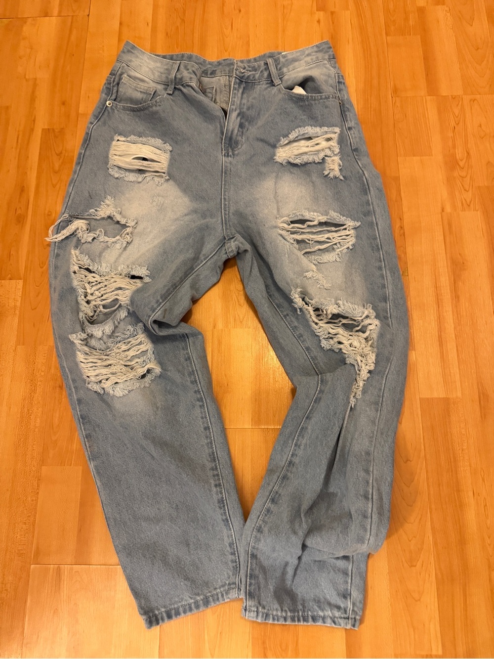 Light Blue Distressed Men's Jeans